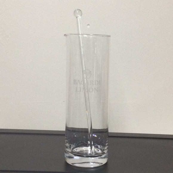 Bacardi Other - New Bacardi Limon Tall Glass Pitcher With Stir Stick